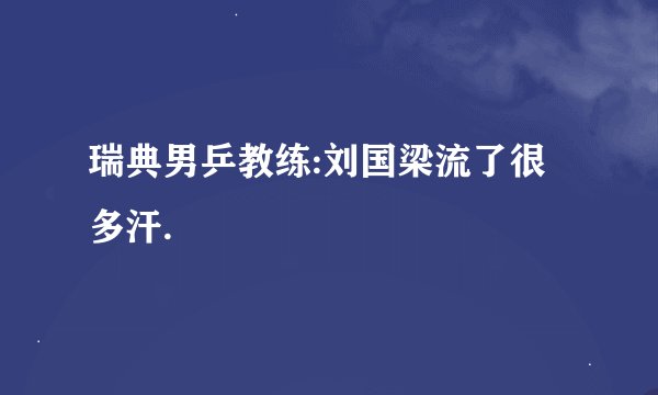 瑞典男乒教练:刘国梁流了很多汗.
