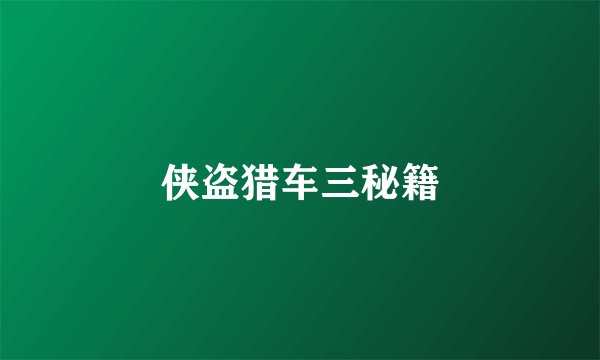侠盗猎车三秘籍