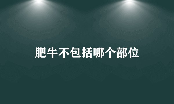 肥牛不包括哪个部位