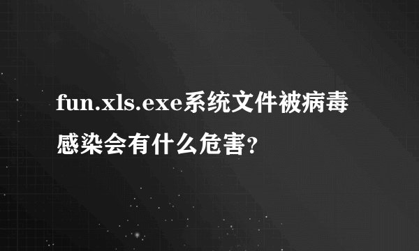 fun.xls.exe系统文件被病毒感染会有什么危害？