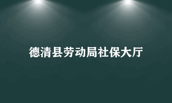 德清县劳动局社保大厅