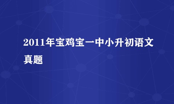 2011年宝鸡宝一中小升初语文真题