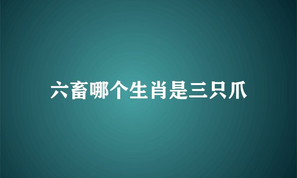 六畜哪个生肖是三只爪