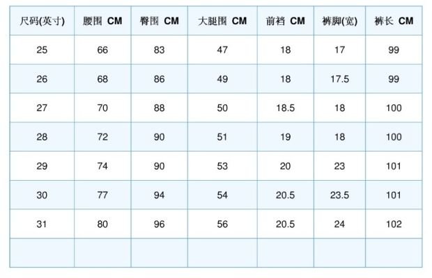 裤子上30是多少厘米？