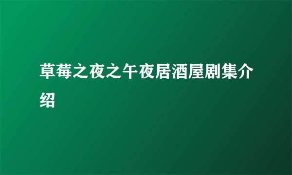 草莓之夜之午夜居酒屋剧集介绍