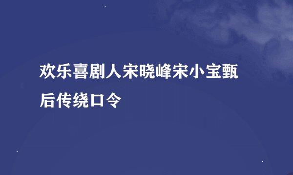 欢乐喜剧人宋晓峰宋小宝甄嬛后传绕口令
