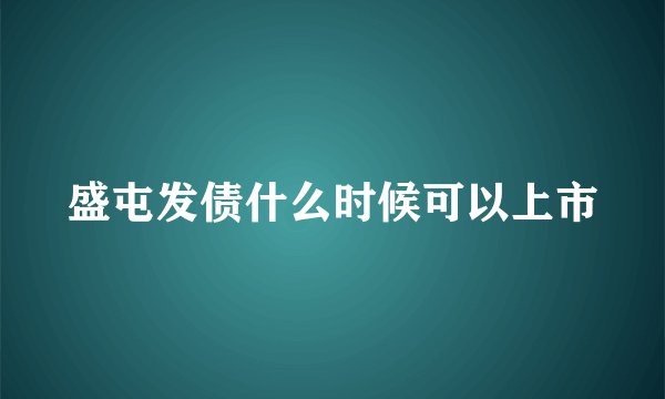 盛屯发债什么时候可以上市