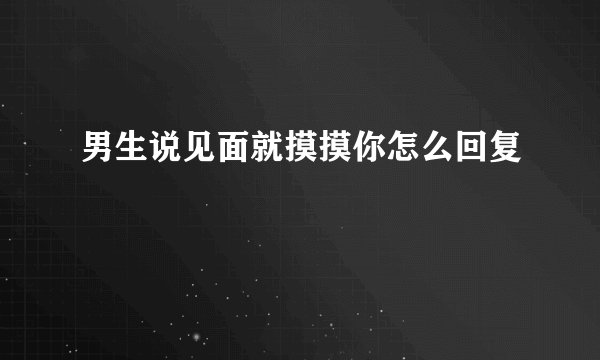 男生说见面就摸摸你怎么回复