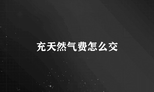 充天然气费怎么交