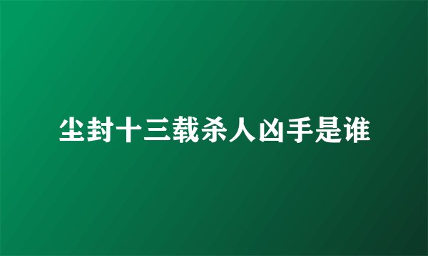 尘封十三载杀人凶手是谁