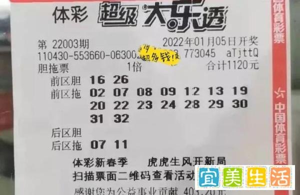 大乐透22003期开奖:后区重12,前区一组同尾数,5注1000万落5地