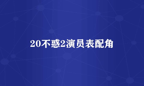 20不惑2演员表配角