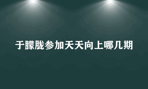 于朦胧参加天天向上哪几期