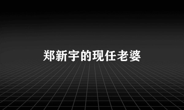郑新宇的现任老婆