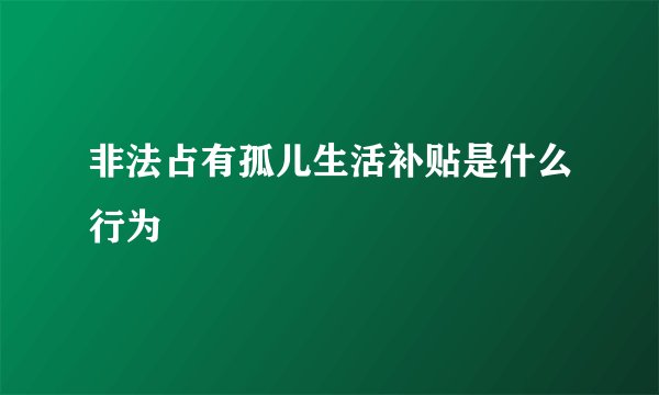 非法占有孤儿生活补贴是什么行为