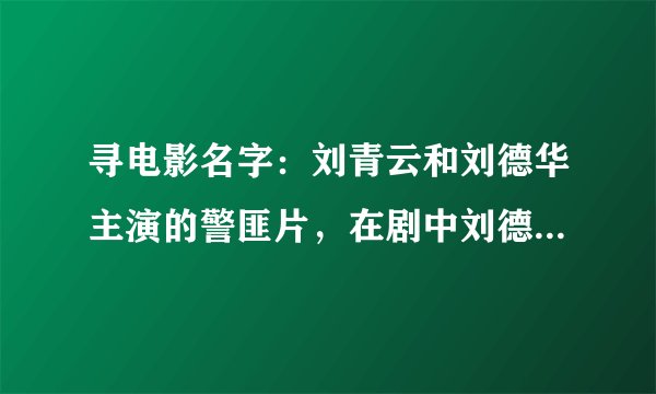 寻电影名字：刘青云和刘德华主演的警匪片，在剧中刘德华得了重病，那部电影叫什么名字？