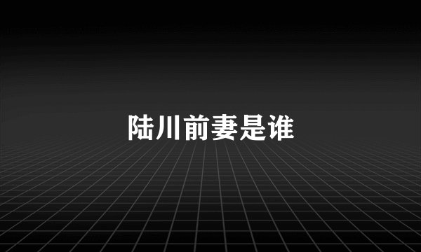 陆川前妻是谁