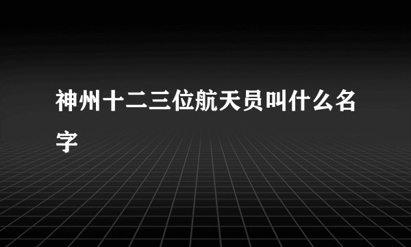 神州十二三位航天员叫什么名字