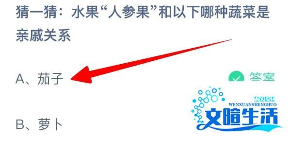 水果人参果和以下哪种蔬菜是亲戚关系？蚂蚁庄园