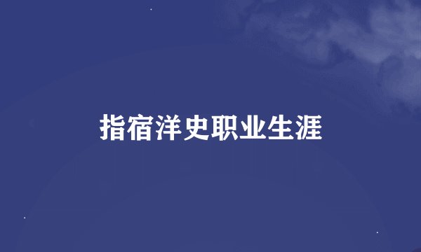 指宿洋史职业生涯