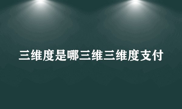 三维度是哪三维三维度支付