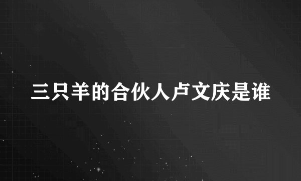 三只羊的合伙人卢文庆是谁