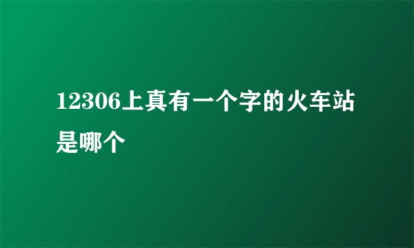 12306上真有一个字的火车站是哪个