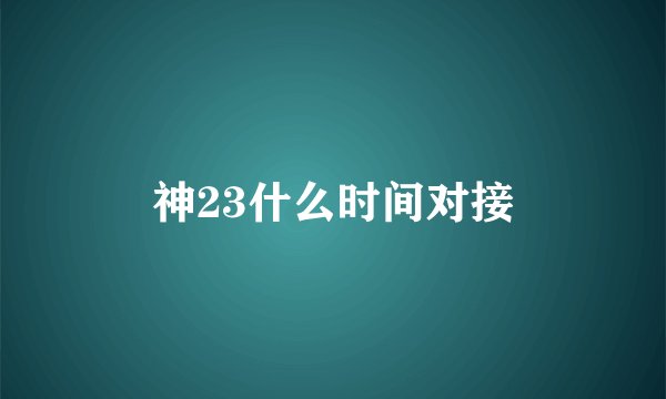 神23什么时间对接