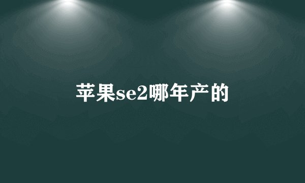 苹果se2哪年产的