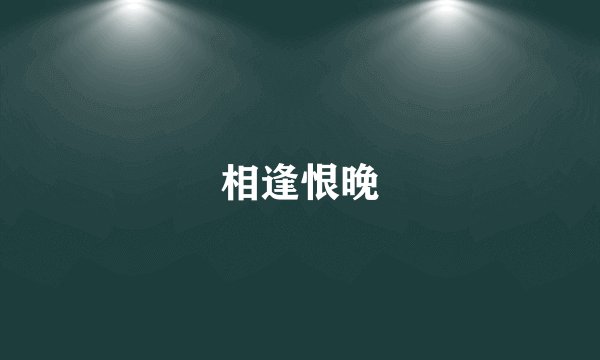 相逢恨晚