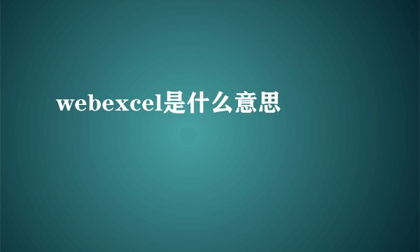 webexcel是什么意思