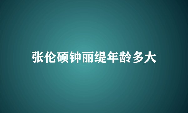 张伦硕钟丽缇年龄多大