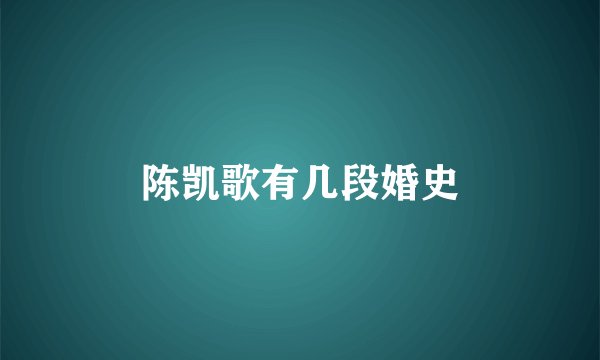 陈凯歌有几段婚史