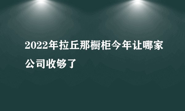 2022年拉丘那橱柜今年让哪家公司收够了