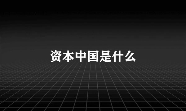 资本中国是什么