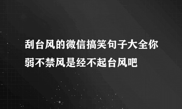 刮台风的微信搞笑句子大全你弱不禁风是经不起台风吧