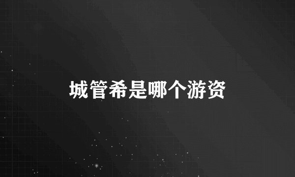 城管希是哪个游资