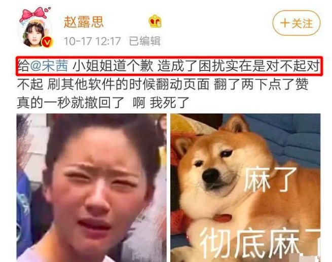 赵露思给宋茜道歉，说了什么？