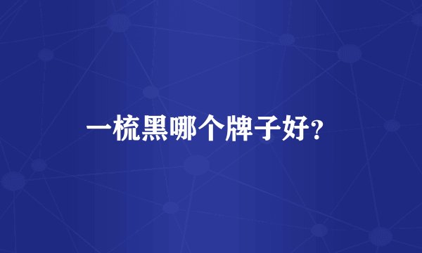 一梳黑哪个牌子好？