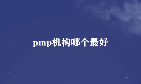 pmp机构哪个最好