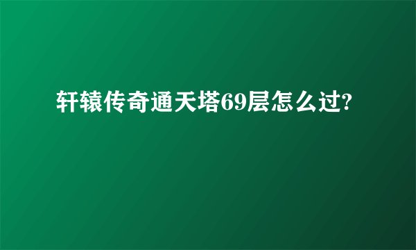 轩辕传奇通天塔69层怎么过?