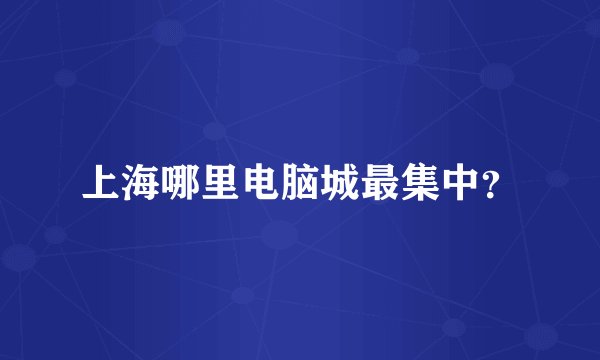 上海哪里电脑城最集中？