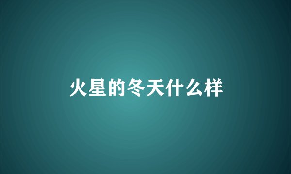 火星的冬天什么样