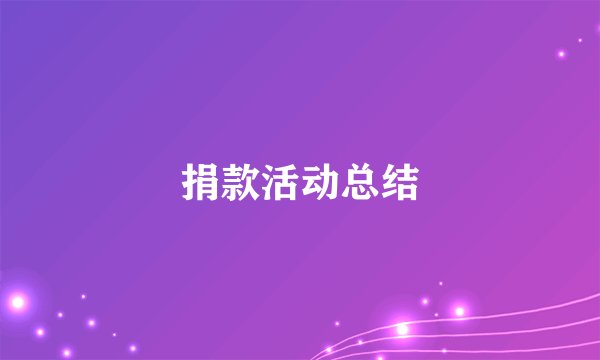 捐款活动总结
