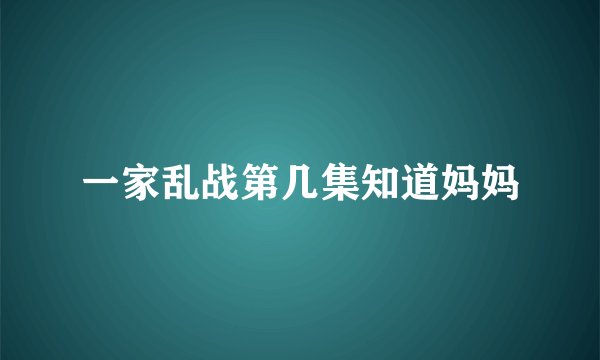 一家乱战第几集知道妈妈