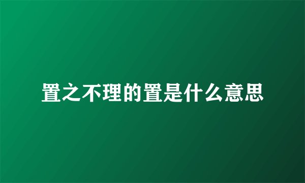 置之不理的置是什么意思