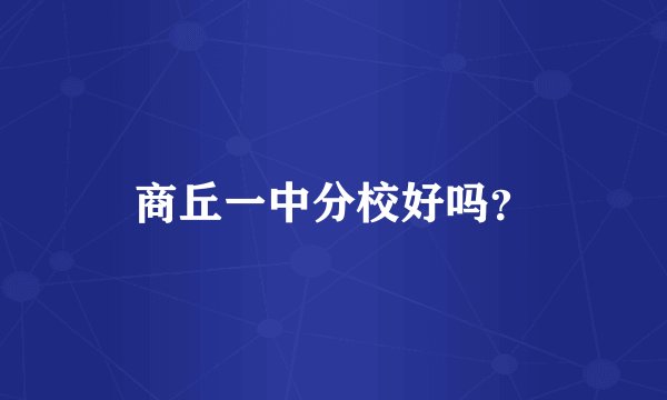 商丘一中分校好吗？