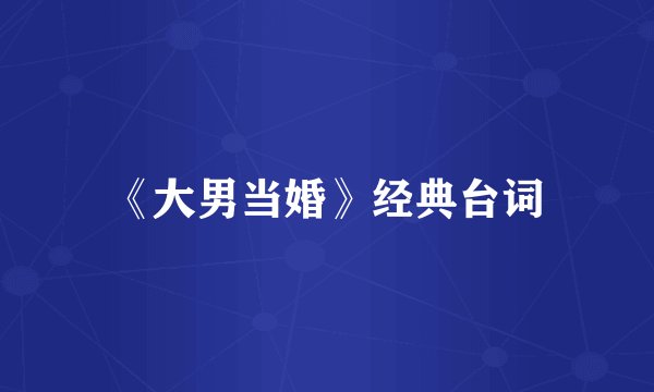 《大男当婚》经典台词