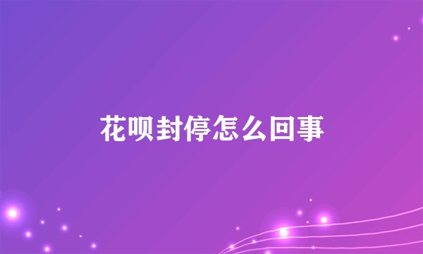 花呗封停怎么回事