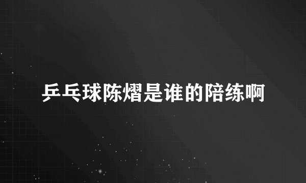 乒乓球陈熠是谁的陪练啊